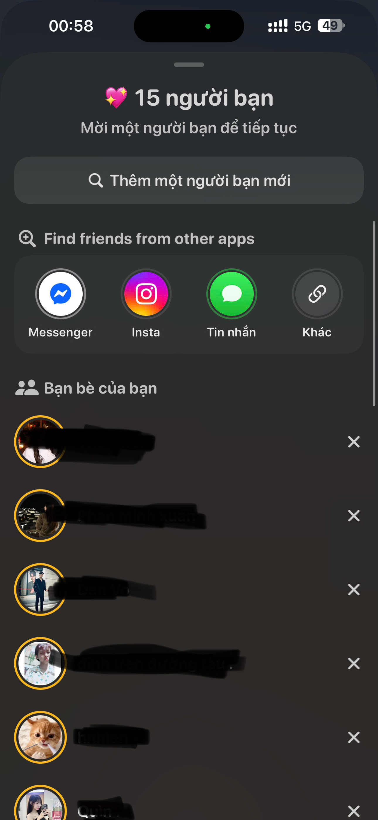 Không giới hạn bạn bè
